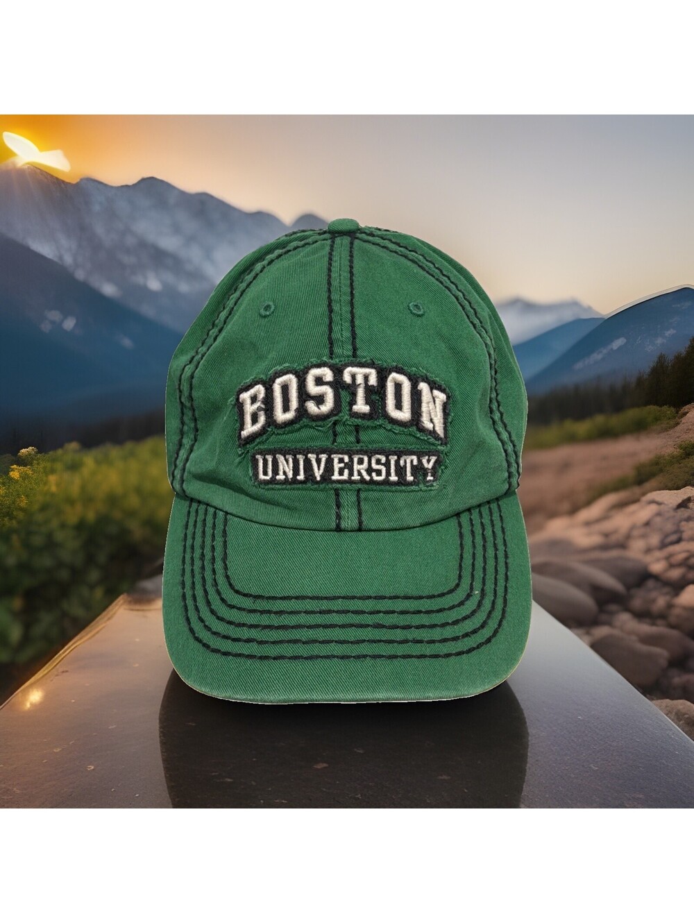 Boston University Terriers Three Leaf Clover Green Baseball Cap